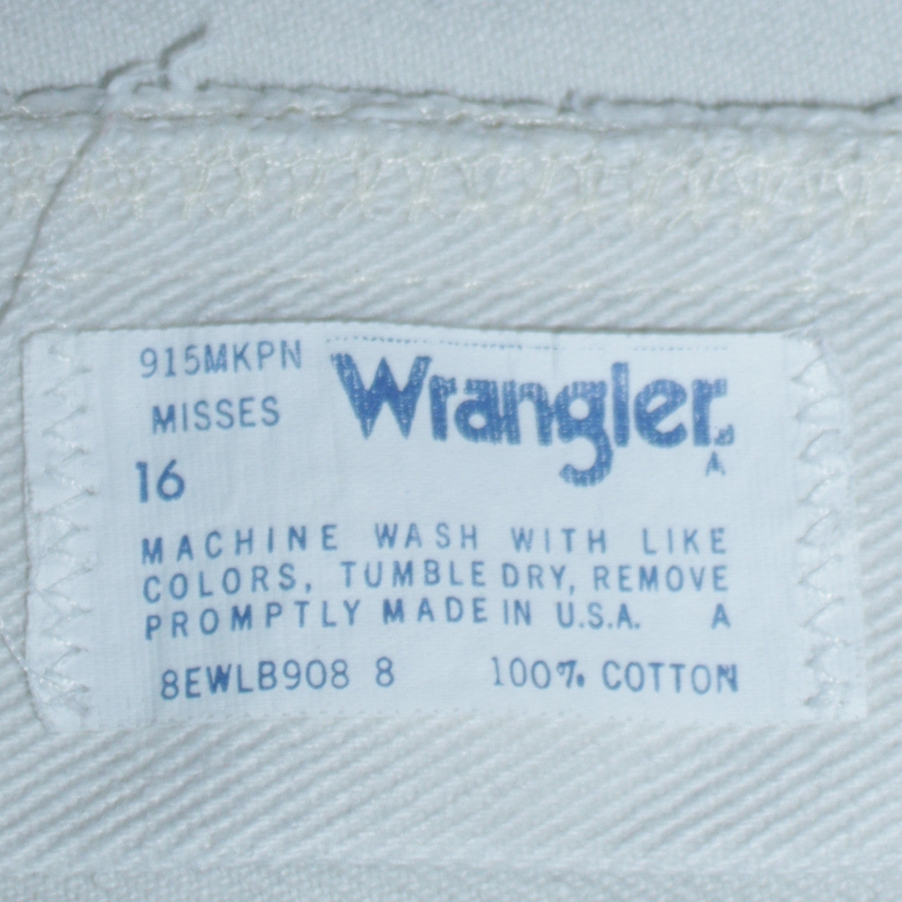 Wrangler Women's White High-Rise Straight Jeans Size 16 Vintage Denim