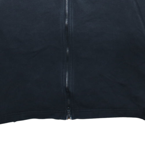 Adidas Women Black Short Sleeve Full Zip Sweatshirt Size 16-18