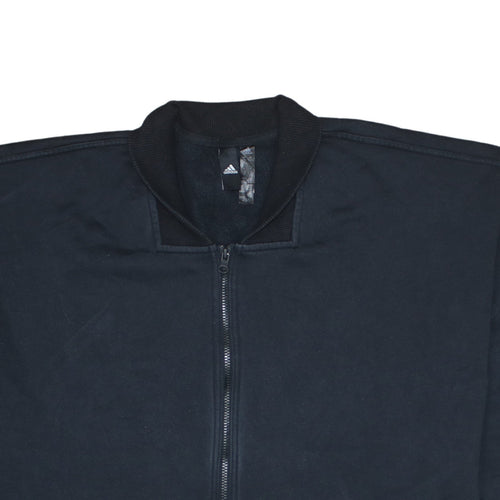 Adidas Women Black Short Sleeve Full Zip Sweatshirt Size 16-18