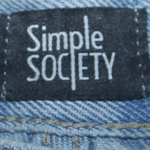 Simple Society Women's Blue Straight Leg Light Wash Jeans Size 8
