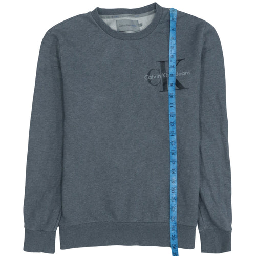 Calvin Klein Jeans Men's Grey Small Logo Crew Neck Sweatshirt