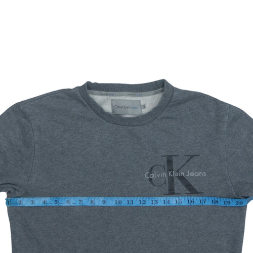 Calvin Klein Jeans Men's Grey Small Logo Crew Neck Sweatshirt