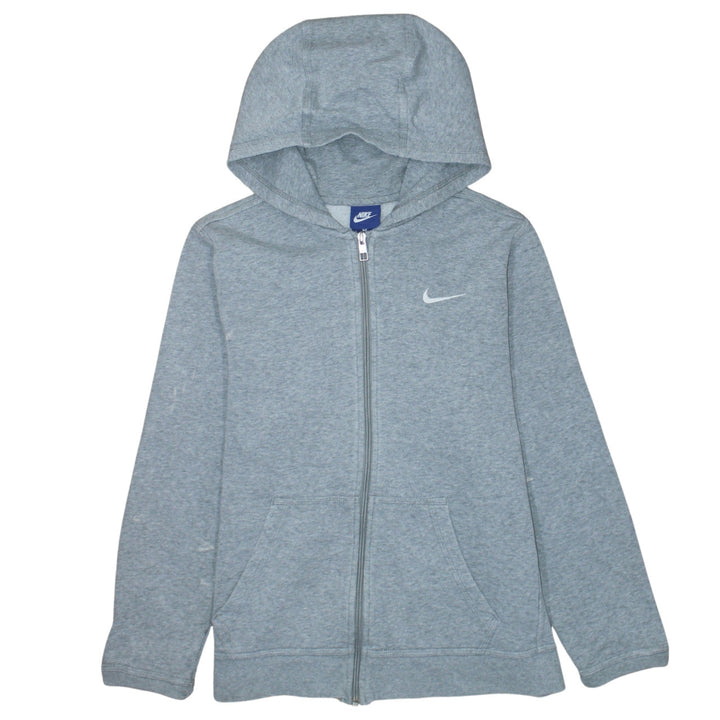 Nike Boys Grey Full Zip Fleece Hoodie Size 13-15 Years Regular Fit