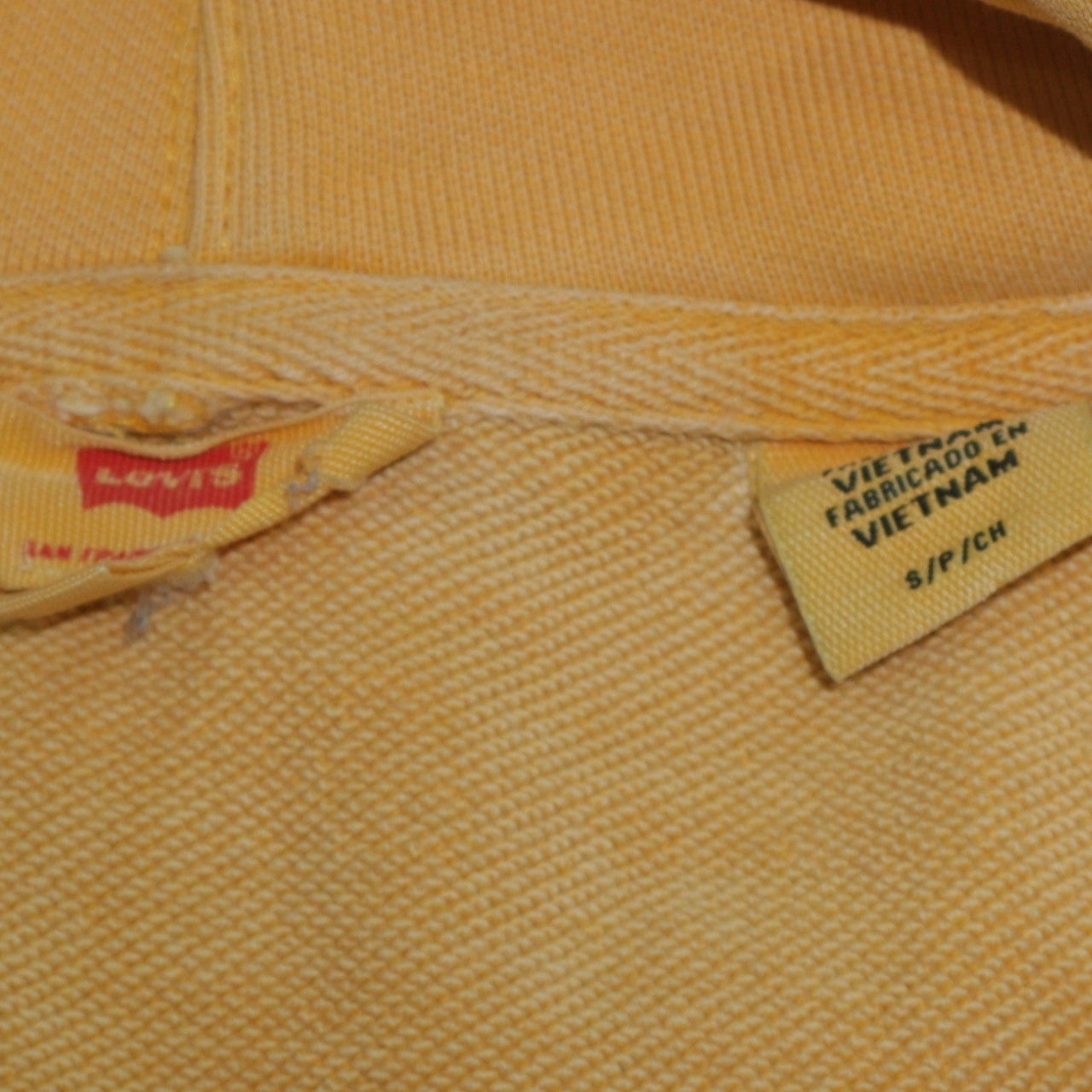 Levi's Men's Yellow Pullover Hoodie Size S Cotton Blend