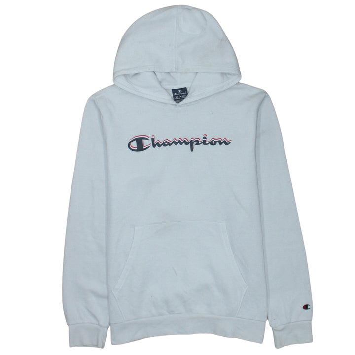 Champion Boys White Pullover Hoodie 15-16 Years Logo Fleece Sweatshirt