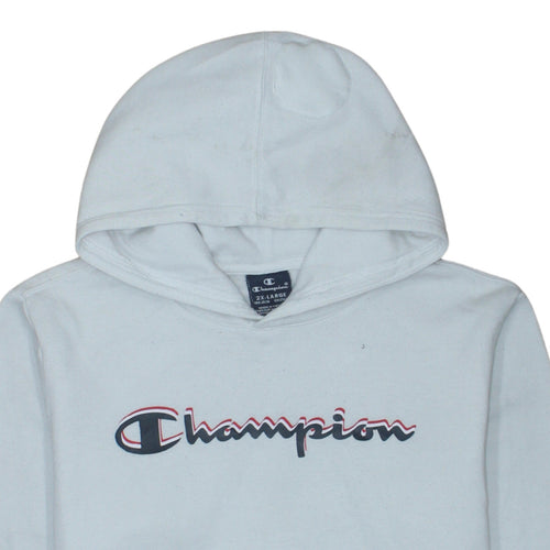 Champion Boys White Pullover Hoodie 15-16 Years Logo Fleece Sweatshirt