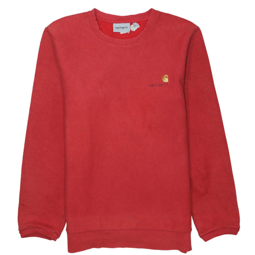 Carhartt Men's Red Crew Neck Pullover Sweatshirt Size S