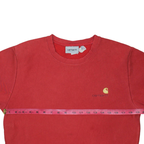 Carhartt Men's Red Crew Neck Pullover Sweatshirt Size S