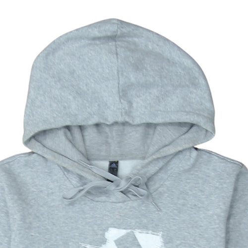 Adidas Women Grey Pullover Hoodie Size 12-14 Casual Sportswear