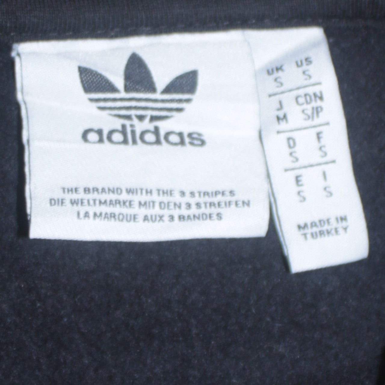 Adidas Men's Black Pullover Hoodie Size S Logo Fleece Sweatshirt