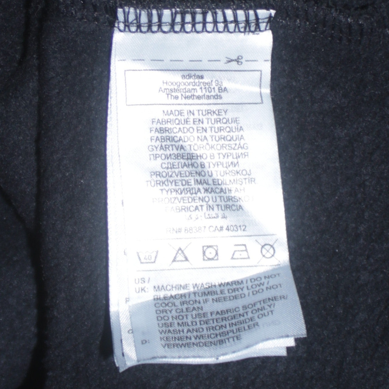 Adidas Men's Black Pullover Hoodie Size S Logo Fleece Sweatshirt