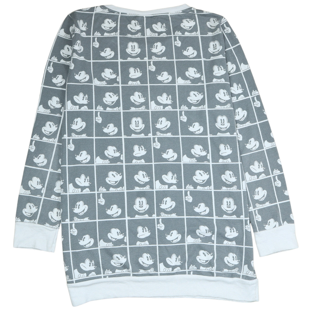 Disney Womens Grey Mickey Mouse Print Pullover Sweatshirt Size 14