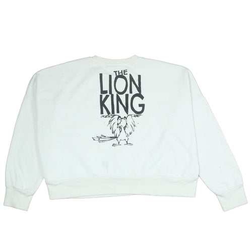 Disney Women White The Lion King Sweatshirt Size M 12/14 Crew Neck