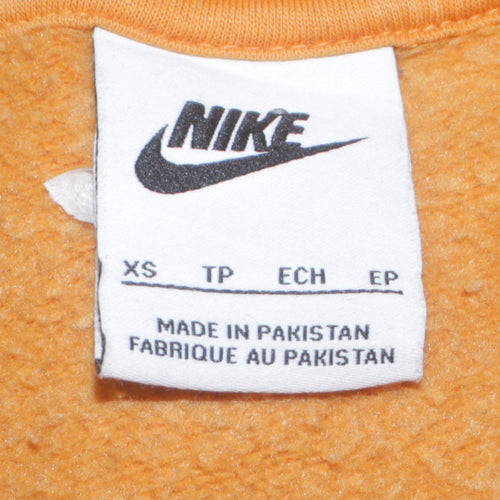 Nike Women's Orange XS Pullover Sweatshirt Crew Neck Casual Cotton