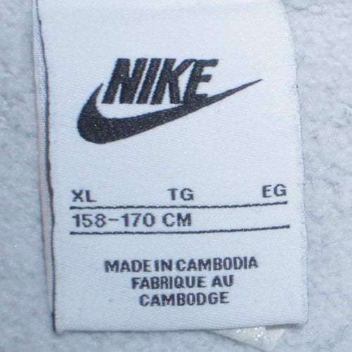 Nike Boys Grey XL Crew Neck Pullover Sweatshirt Fleece Lined
