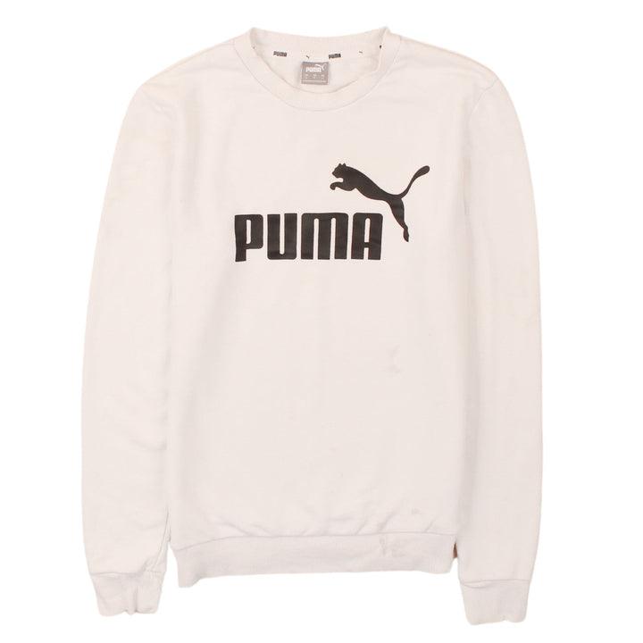 Puma Men's White Crew Neck Pullover Sweatshirt Size S