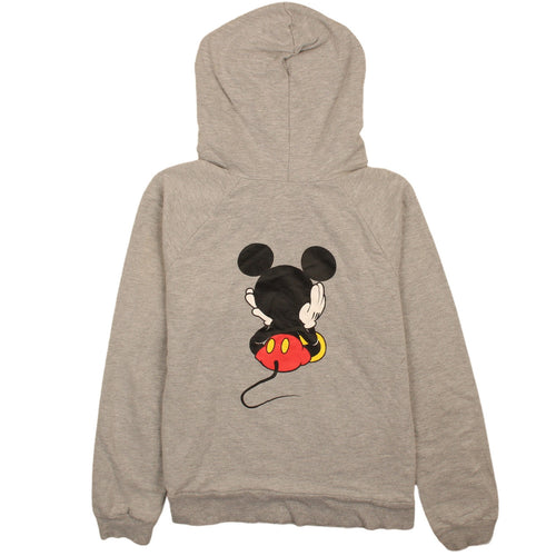 Disney Women Grey Mickey Mouse Pullover Hoodie Size M