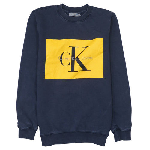 Calvin Klein Jeans Men's Blue Logo Sweatshirt Size S Regular Fit