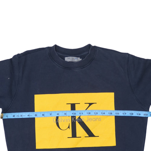 Calvin Klein Jeans Men's Blue Logo Sweatshirt Size S Regular Fit