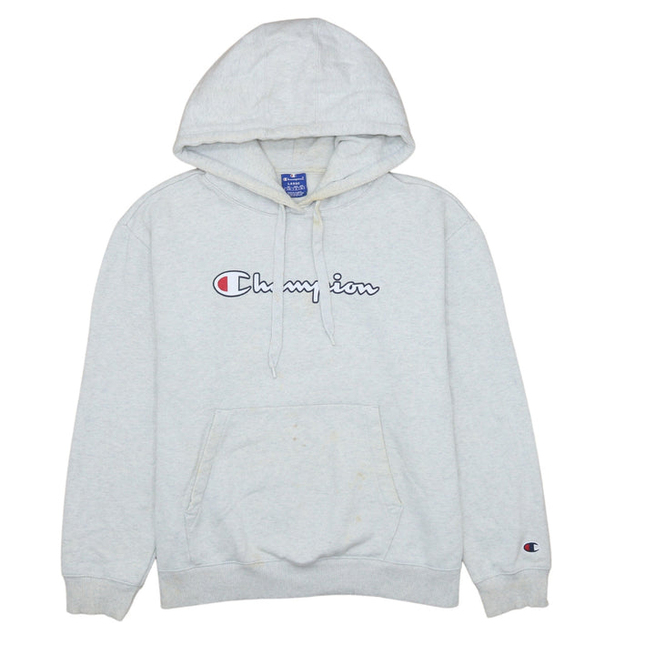 Champion Women's Grey Hoodie Large Pullover Logo Sweatshirt