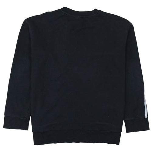 Adidas Women Black Crew Neck Pullover Sweatshirt Size 10 Classic Sporty Style
