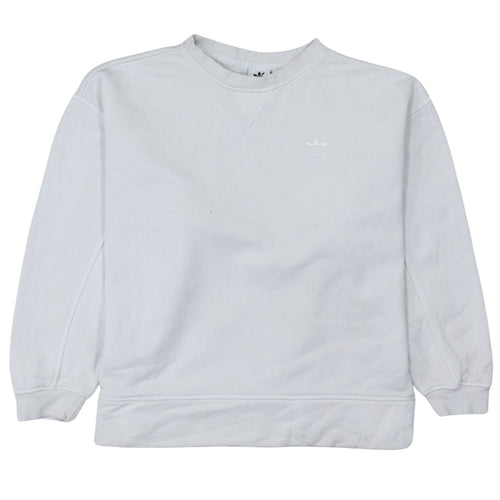 Adidas Women White Crew Neck Pullover Sweatshirt Size 8