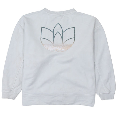 Adidas Women White Crew Neck Pullover Sweatshirt Size 8