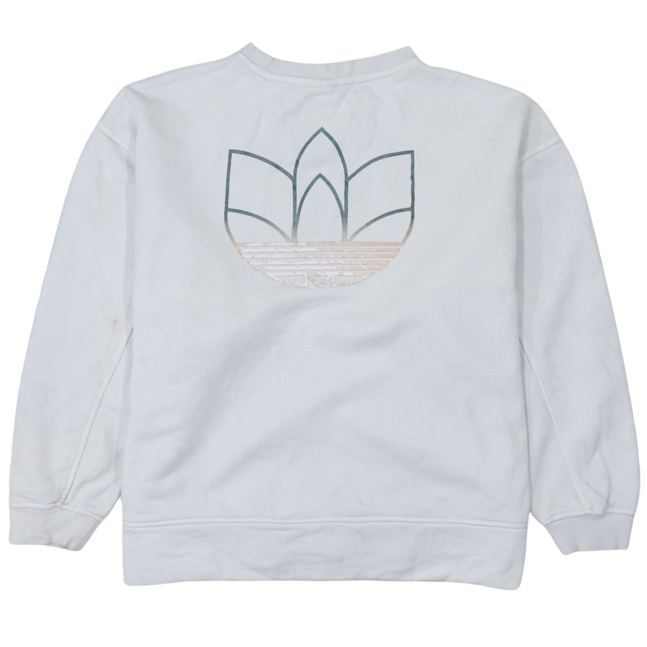 Adidas Women White Crew Neck Pullover Sweatshirt Size 8
