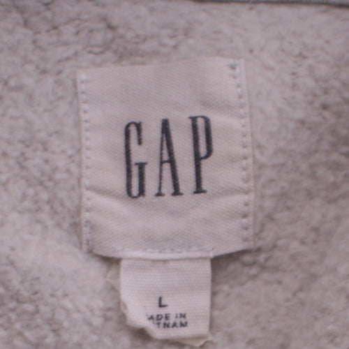 GAP Men's Grey Logo Pullover Hoodie Size L Fleece Cotton Blend