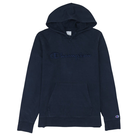 Champion Mens Blue Pullover Hoodie L Embroidered Logo Fleece
