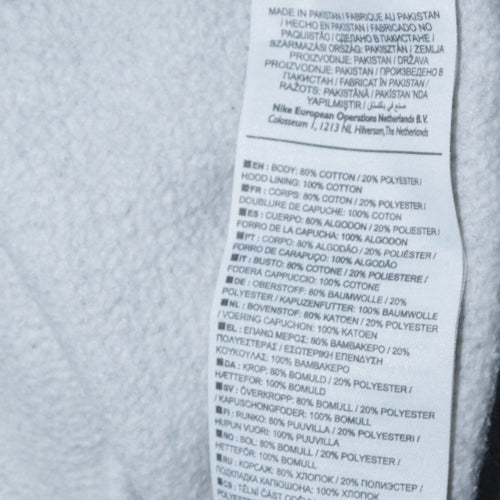 Nike Men Grey Pullover Hoodie Small Regular Fit Sports Fleece