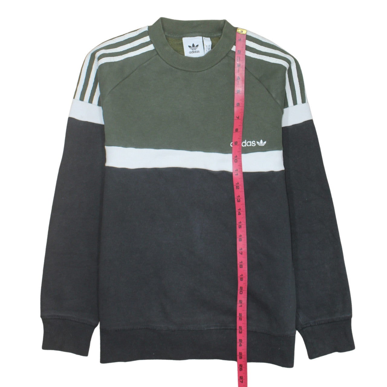 Adidas Mens Green Crew Neck Pullover Sweatshirt Size S