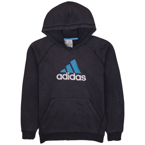 Adidas Boys Black Pullover Hoodie 13-14 Years Fleece Sportswear