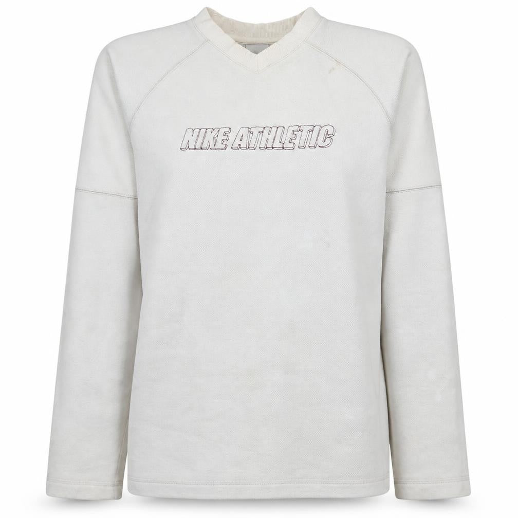 Front view of Nike Women Ivory Athletic Logo Pullover Sweatshirt XL