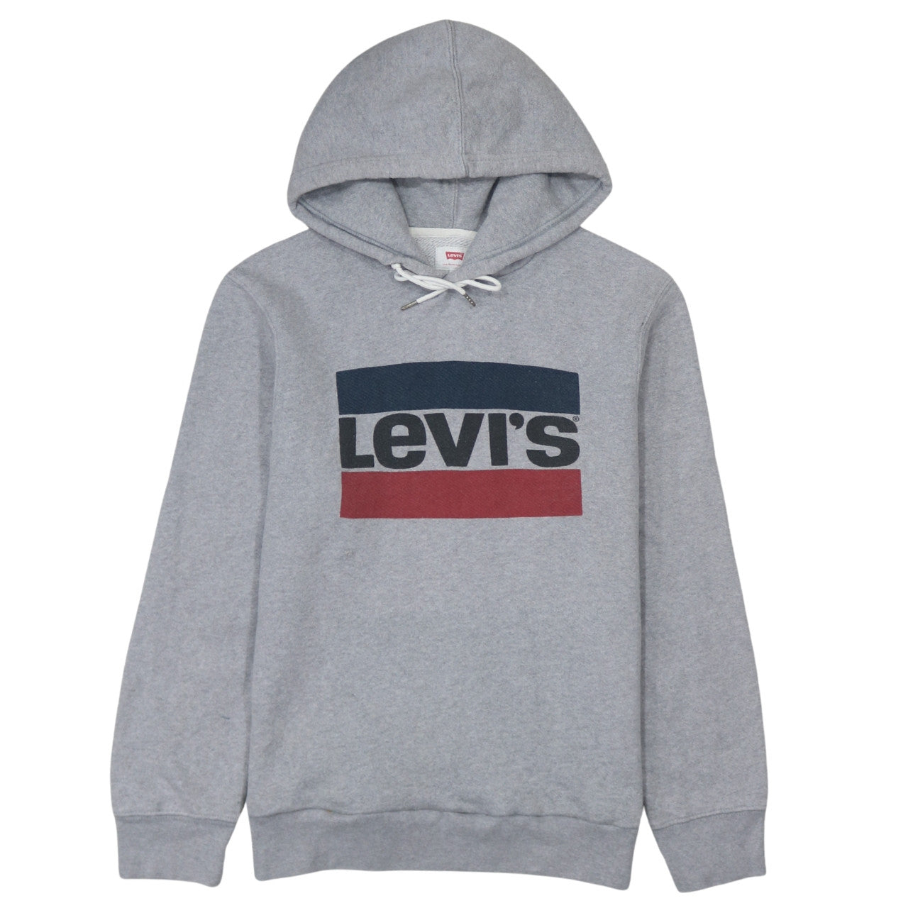 Levi's Men's Grey Pullover Hoodie Size S Graphic Logo Sweatshirt