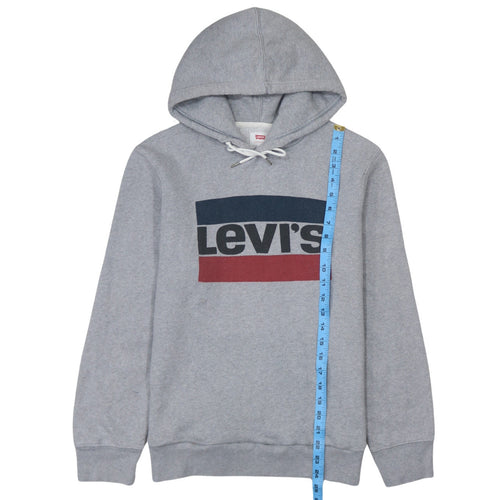 Levi's Men's Grey Pullover Hoodie Size S Graphic Logo Sweatshirt