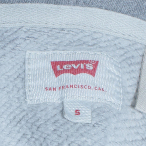 Levi's Men's Grey Pullover Hoodie Size S Graphic Logo Sweatshirt