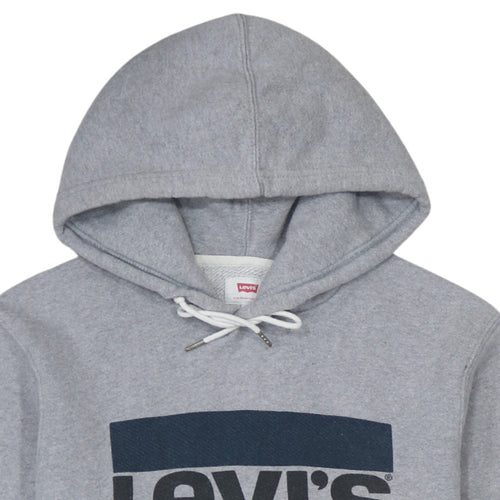 Levi's Men's Grey Pullover Hoodie Size S Graphic Logo Sweatshirt