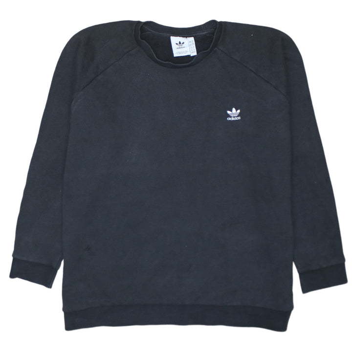 Adidas Mens Black 2XL Pullover Sweatshirt Crew Neck Fleece