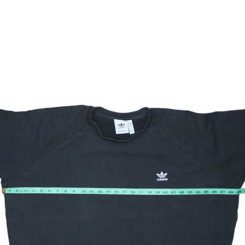Adidas Mens Black 2XL Pullover Sweatshirt Crew Neck Fleece