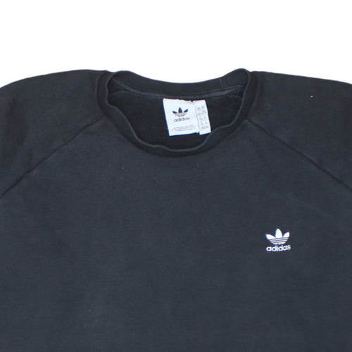 Adidas Mens Black 2XL Pullover Sweatshirt Crew Neck Fleece