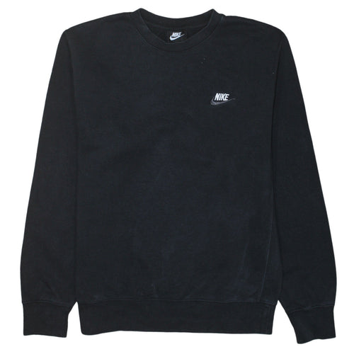 Nike Men's Black Small Pullover Fleece Sweatshirt Crew Neck Logo