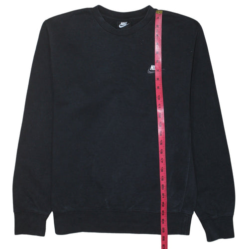 Nike Men's Black Small Pullover Fleece Sweatshirt Crew Neck Logo