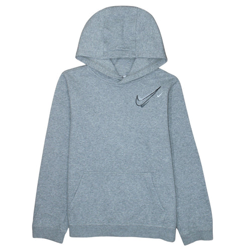Nike Boys Grey XL Pullover Fleece Hoodie with Logo Print