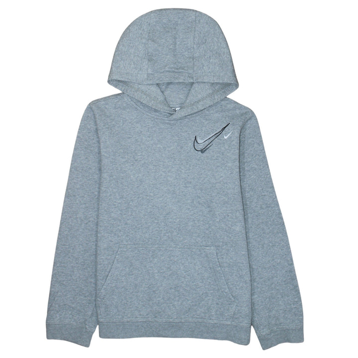 Nike Boys Grey XL Pullover Fleece Hoodie with Logo Print