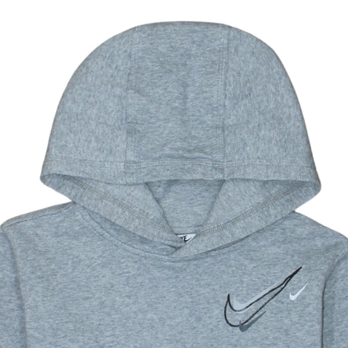Nike Boys Grey XL Pullover Fleece Hoodie with Logo Print