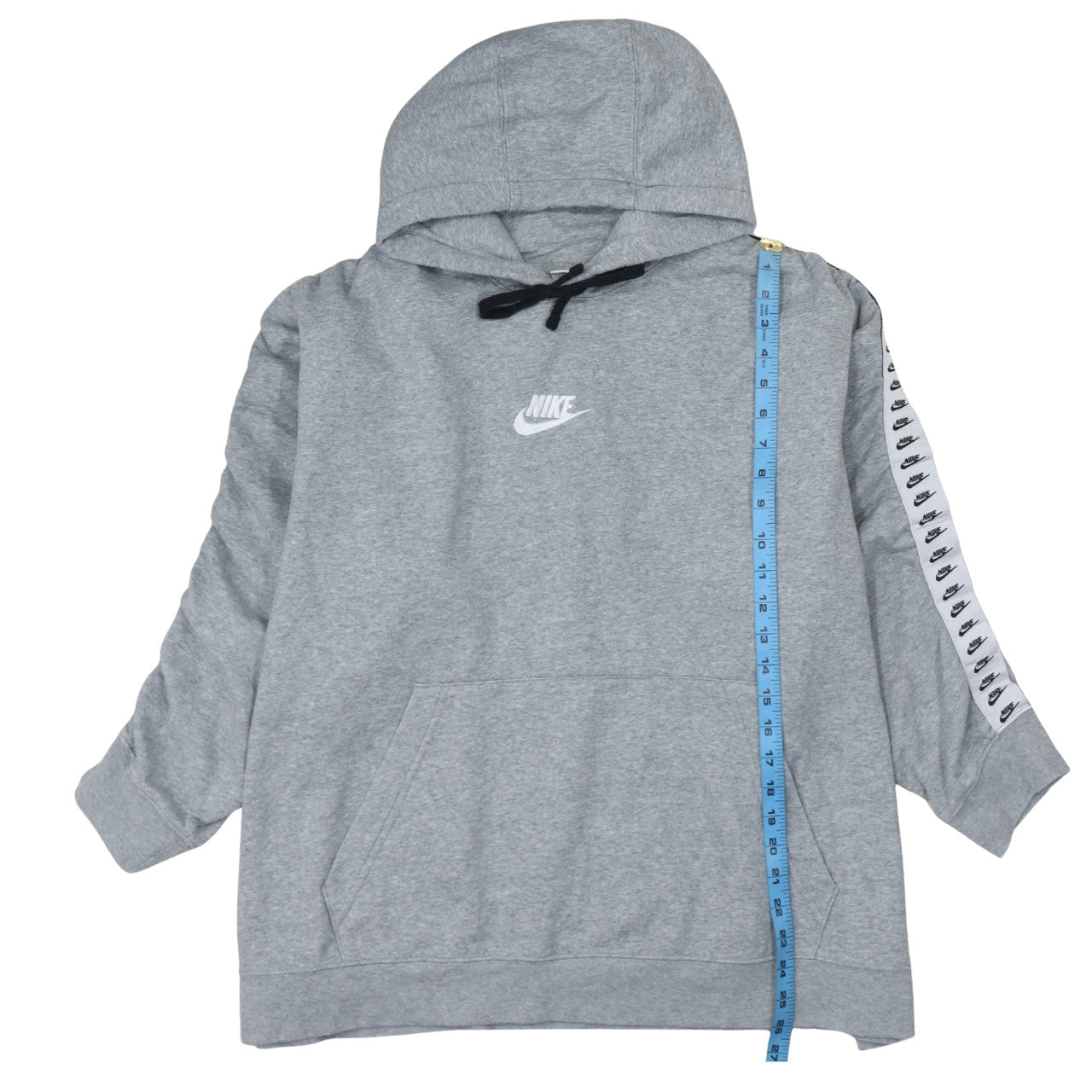 Nike Women's Grey Pullover Hoodie 3XL Logo Tape Sleeve Cotton Blend