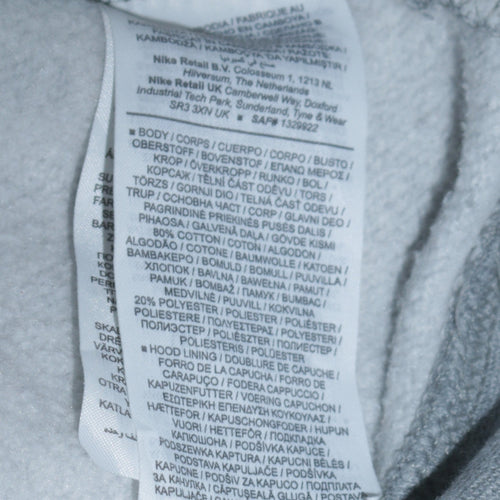 Nike Women's Grey Pullover Hoodie 3XL Logo Tape Sleeve Cotton Blend