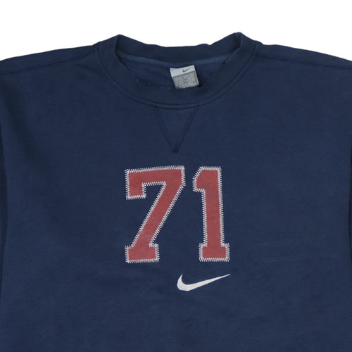 Nike Men's Blue 2XL Pullover Sweatshirt 71 Logo Crew Neck