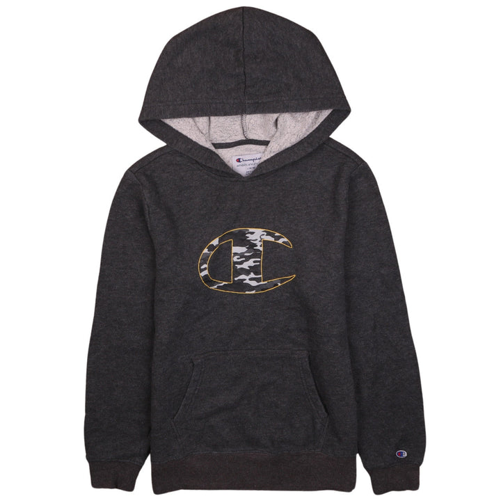 Champion Womens Charcoal Camouflage Logo Pullover Hoodie L